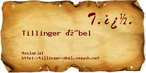 Tillinger Ábel névjegykártya